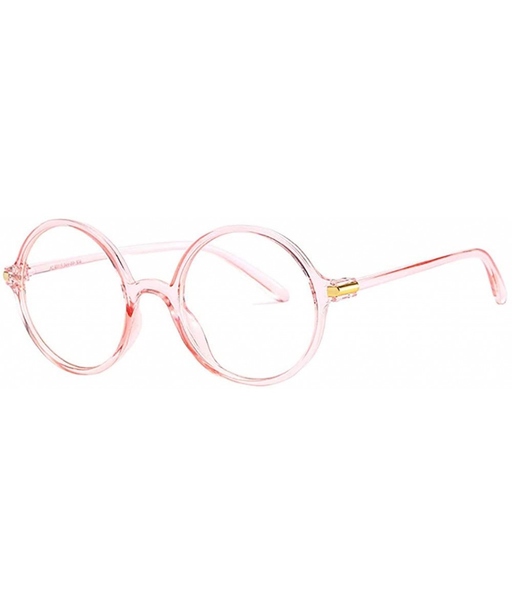 Round Round Sunglasses Blue Light Blocking Glasses Square Nerd Eyeglasses Frame Anti Blue Ray Glasses - Pink - CR18QN5QHR8 $7.28