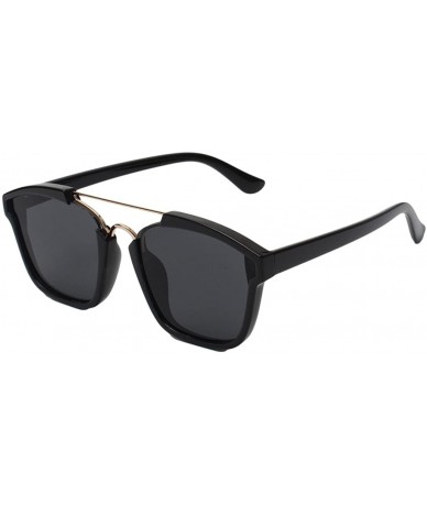 Square Classic Retro Square Mirrored Sunglasses Thicken Colored Frame 58mm - Black/Black - CI12E882F0J $15.40