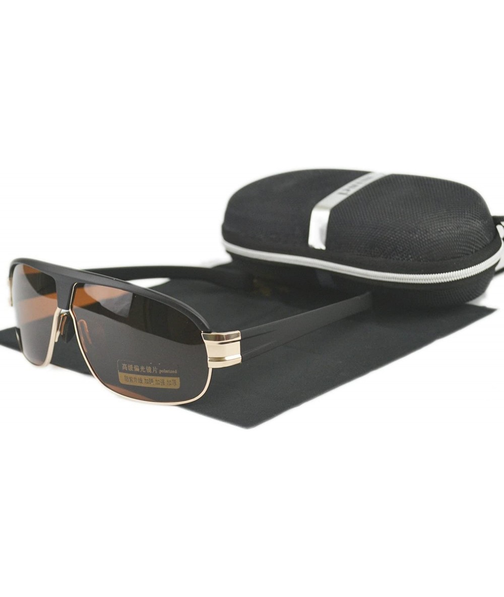 Sport Polarized Designer Sport Sunglasses UV400 Fashion Sun Glasses with Case - Gold - CJ12JANFZXZ $22.22