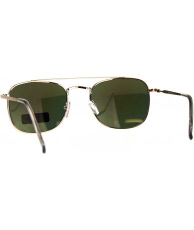 Rectangular Mens Luxury Mirror Lens Rectangular Pilots Metal Rim Sunglasses - Gold Orange - CL18CAZ04N8 $15.61