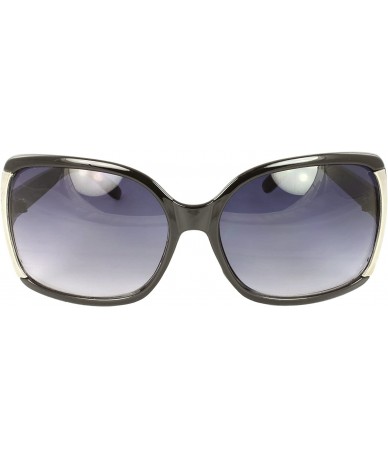 Square Stylish Square Sunglasses Black Silver Frame Metropolitan Design Purple Black Lenses - C2110XI6EHT $8.79