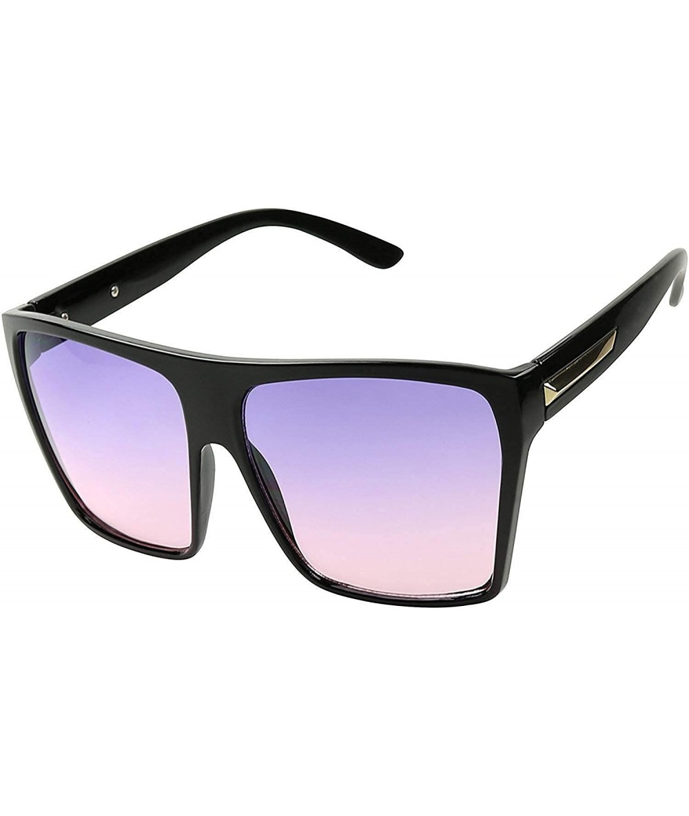 Square Big XL Large Square Trapezoid Shape Oversized Flat Top Kim K Fashion Sunglasses - CJ18GO0WRWO $12.74