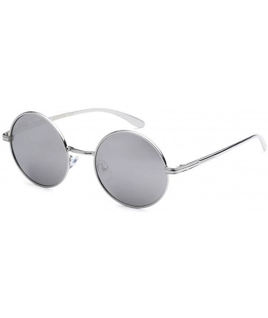 Round Metallic Round Sunglasses - Silver/Silver - CG18DNHR9OH $20.34