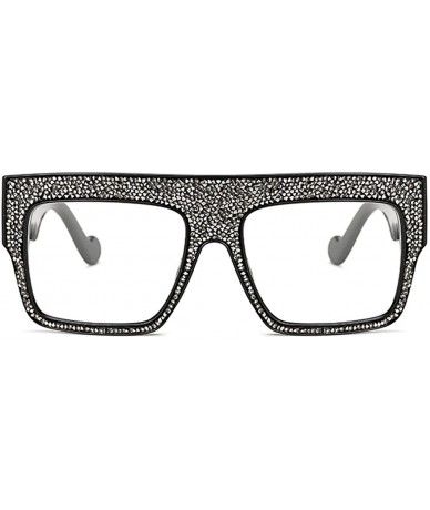 Rectangular Womens Fashion Trendy Oversized Sunglasses Metal Hollow Cut Out - Grey Transparent - CT18DW0KYU6 $10.86