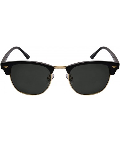 Rimless Semi Rimless Polarized Sunglasses Driving Protection - Black Frame/Green Polairzed Lens - C4194QNR43R $10.87