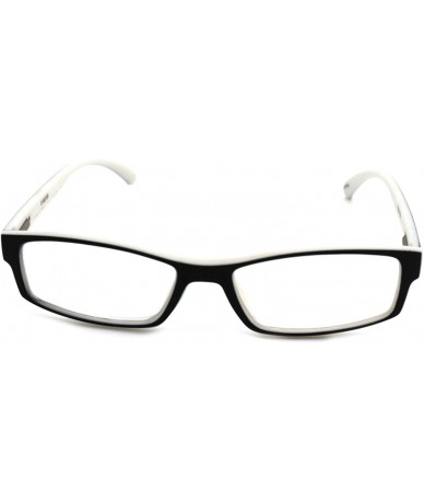 Rectangular Soft Matte Black w/ 2 Tone Reading Glasses Spring Hinge 0.74 Oz - R1 Matte Black Matte White - CJ18WYCQ056 $13.80
