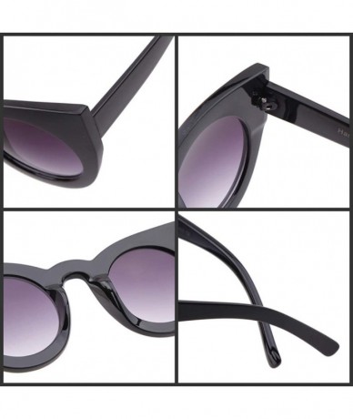 Cat Eye Vintage Cat Eye Sunglasses for Women Oversized Trend Sun Glasses - Black Frame Grey Lens - CB196U8QWOZ $14.90