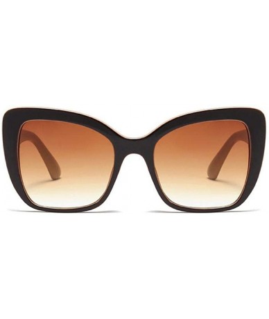 Aviator Big Frame Cat Eye Sunglasses Men Women Fashion Shades UV400 C7 Leopard Tea - C5 Brown Tea - CR18YZX9879 $22.91