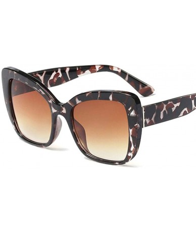 Aviator Big Frame Cat Eye Sunglasses Men Women Fashion Shades UV400 C7 Leopard Tea - C5 Brown Tea - CR18YZX9879 $11.60