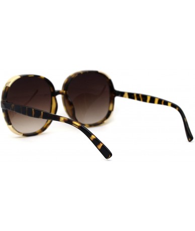 Round Womens Oversize Round Butterfly Chic Plastic Sunglasses - Tortoise Brown - CH197M793IZ $7.43