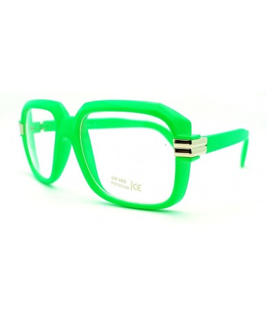 Oversized Oversized Square Clear Lens Glasses Hip Hop Party Fashion Eyewear - Green - CI11FTVTZ7V $10.55