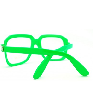 Oversized Oversized Square Clear Lens Glasses Hip Hop Party Fashion Eyewear - Green - CI11FTVTZ7V $10.55