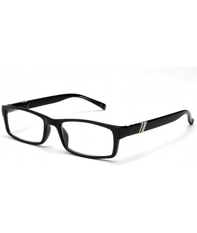 Square Unisex Slim Fit Temple Design Metal Frame Clear Lens Glasses - Black - CH11YN6M5F7 $18.98