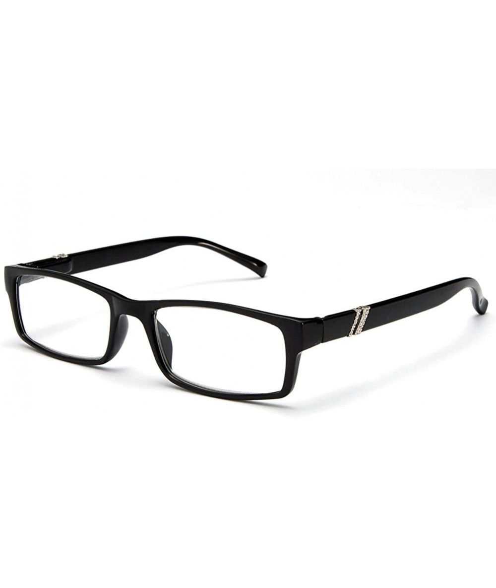 Square Unisex Slim Fit Temple Design Metal Frame Clear Lens Glasses - Black - CH11YN6M5F7 $10.12