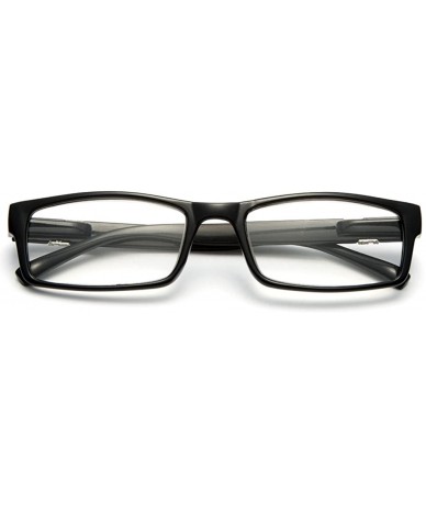 Square Unisex Slim Fit Temple Design Metal Frame Clear Lens Glasses - Black - CH11YN6M5F7 $10.12