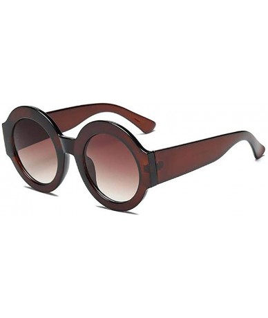 Round 1 Piece Women Fashion New Round Shape Sunglasses Colorful Sunglasses Sunglasses - Brown - CY18YGDXX2D $6.36