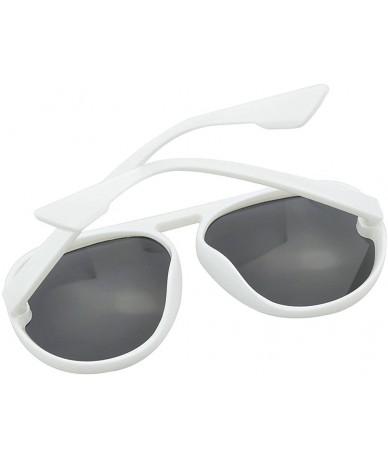 Oversized Female Exaggerated Oversized Plastic Sunglasses for Fancy Women with Sunglasses Case - White Gray - C518CSRUMDX $11.01