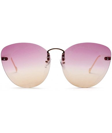 Oversized Unisex Metal Frames Oversized Classic Sunglasses Plastic lens UV400 - Purple Brown - CS18NM6IQM2 $12.67