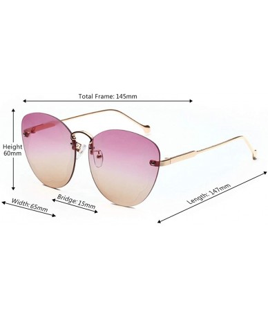 Oversized Unisex Metal Frames Oversized Classic Sunglasses Plastic lens UV400 - Purple Brown - CS18NM6IQM2 $12.67