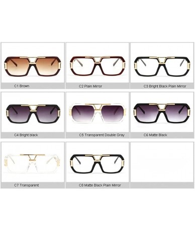 Square Vintage Square Sunglasses for Women Men Brand New Glasses Acetate Frames - C5 Transparent Grey - C2198ODYYKK $11.99