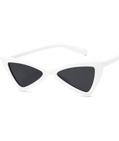 Goggle Female Fashion Retro Sunglasses Triangular Cat's Eye Outdoor Travel Sunglasses - White - CD18Y09AS8L $19.70