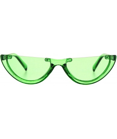 Cat Eye Womens Cropped Flat Top Retro Cat Eye Fashion Sunglasses - Green - CO18HG38CMM $12.47