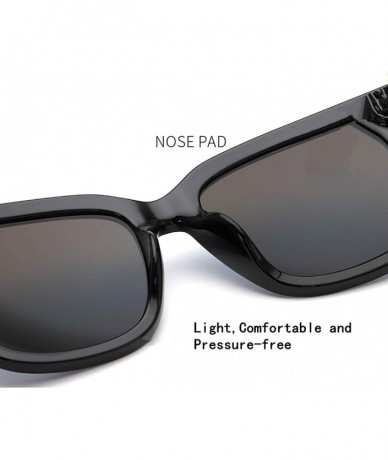Oval Unisex Sunglasses UV Protection Outdoor Glare Color Sunglasses - Black-blue - CN18W4Y5CZQ $12.24