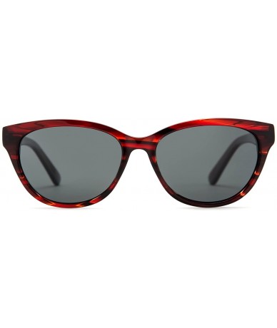 Aviator Cateye Acetate Frame Polarized Sunglasses for Women - Wine - CV183LSZC89 $29.73