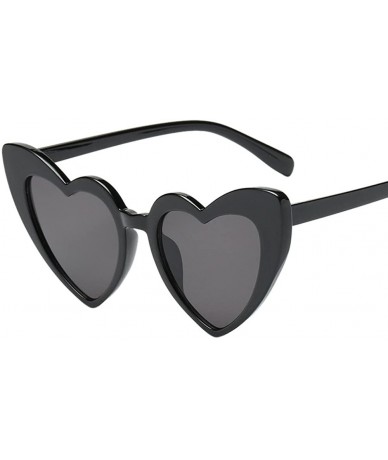 Wrap Women Fashion Cute Heart-shaped Shades Sunglasses Integrated UV Glasses - E - CU18RA2KTW9 $8.97