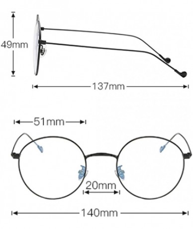 Round Man woman Retro Harajuku Nearsighted Glasses Myopia Flat Mirror Glasses - Black Silver - CA1977SUDMQ $20.35