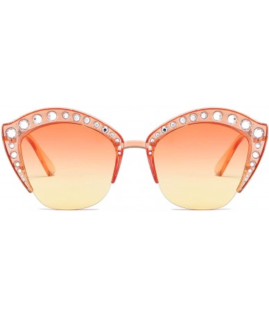 Wrap Retro Fashion Sunglasses Non-Polarized Personality Anti-UV Eyewear Casual Sunglasses - Orange - CM18A7GKLXX $19.49