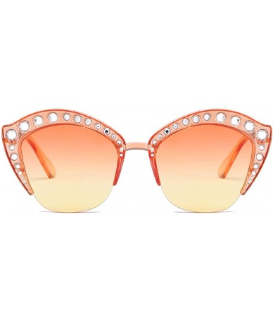 Wrap Retro Fashion Sunglasses Non-Polarized Personality Anti-UV Eyewear Casual Sunglasses - Orange - CM18A7GKLXX $9.87