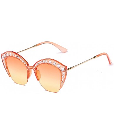 Wrap Retro Fashion Sunglasses Non-Polarized Personality Anti-UV Eyewear Casual Sunglasses - Orange - CM18A7GKLXX $19.49