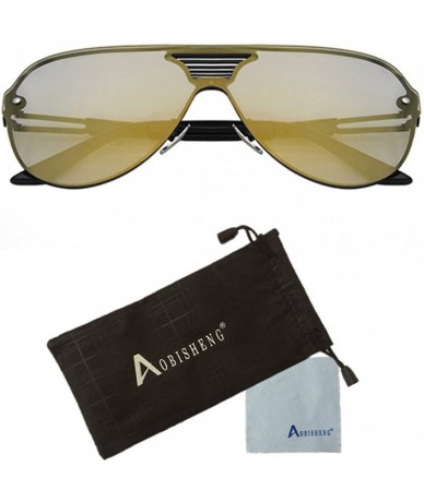 Wayfarer Fashion Metal Frame Polarized UV400 Mirrored Sunglasses - Tan - C412GYK2JT1 $21.76