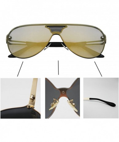 Wayfarer Fashion Metal Frame Polarized UV400 Mirrored Sunglasses - Tan - C412GYK2JT1 $9.67