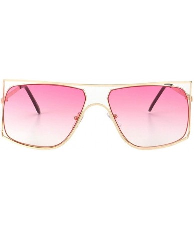 Oversized Oversize Frames Sunglasses for Women Unique Metal Frame Eyeglasse UV400 - C10 Pink Gradient - C0198KE53WU $13.53
