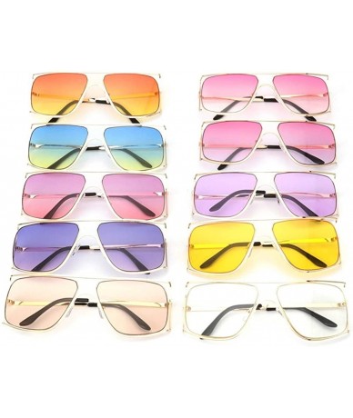 Oversized Oversize Frames Sunglasses for Women Unique Metal Frame Eyeglasse UV400 - C10 Pink Gradient - C0198KE53WU $13.53