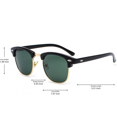 Round Classic Half Frame Sunglasses Fashion Eyeglasses for Men Women - Gold-green - CE18SMRU7H2 $20.24