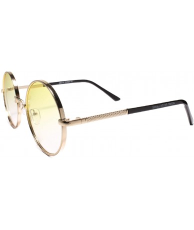 Round New Classy Elegant Trendy Vintage Retro Style Round Sunglasses - Yellow - CQ18UN9N3NG $22.44