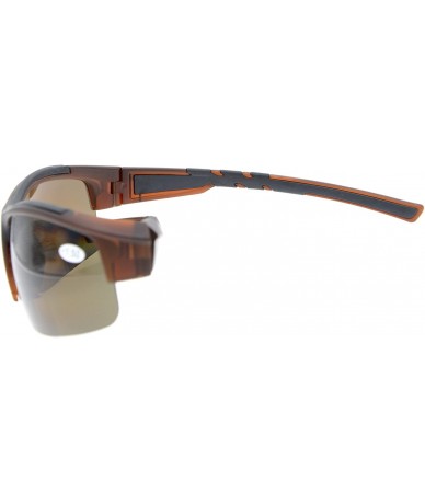 Rimless Unisex Sports Bifocal Half Rimless Sunglasses For Running Fishing - Brown - CN18CL369KC $16.88