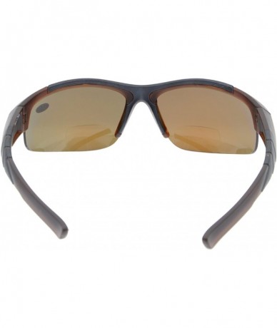 Rimless Unisex Sports Bifocal Half Rimless Sunglasses For Running Fishing - Brown - CN18CL369KC $16.88