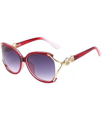Sport Fashion Oversized Sunglasses Eyeglasses & Storage Case for Women Ladies - Red - CQ1808QH26Z $15.14