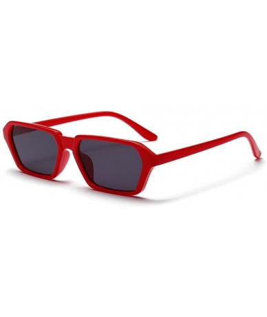 Oversized Women's Fashion Retro Small Square Shades Frame UV Protection Polarized Sunglasses - Red - CY18DZL6ZND $19.67