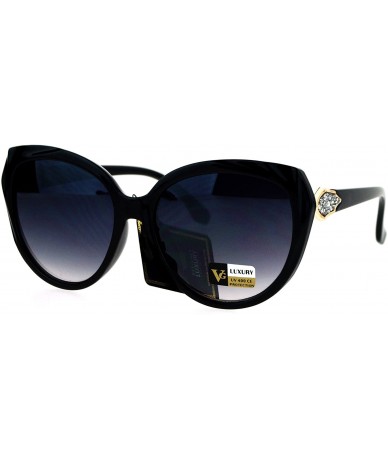 Butterfly Womens Butterfly Frame Sunglasses Drusy-Like Decor Fashion Shades UV 400 - Black - CZ18564CYT5 $22.09
