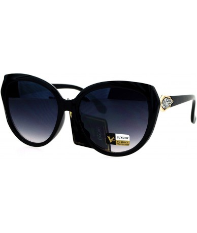 Butterfly Womens Butterfly Frame Sunglasses Drusy-Like Decor Fashion Shades UV 400 - Black - CZ18564CYT5 $9.59