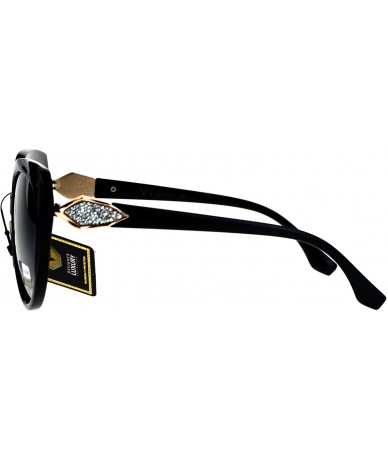 Butterfly Womens Butterfly Frame Sunglasses Drusy-Like Decor Fashion Shades UV 400 - Black - CZ18564CYT5 $9.59