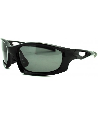 Sport Polarized Mens Futuristic Aerodynamic Warp Sport Light Sunglasses - Black - CI11LIJ4WI5 $12.09