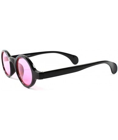 Round Lens Indie Vintage Retro Fashion Old School Hippie Small Round Sun Glasses - Black / Pink - CH189ARZICZ $13.88