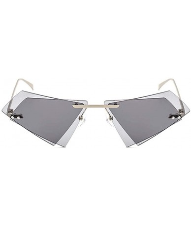 Rimless Rimless Sunglasses Triangle Glasses - C6 Gold Clear - CD198O4QQL5 $10.56