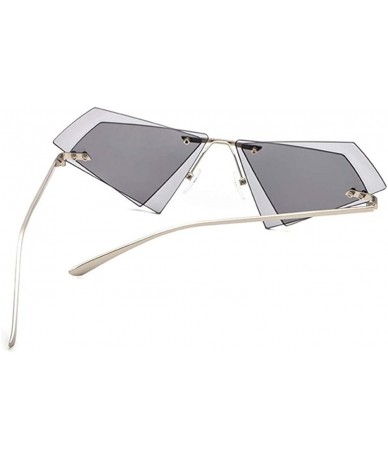 Rimless Rimless Sunglasses Triangle Glasses - C6 Gold Clear - CD198O4QQL5 $10.56